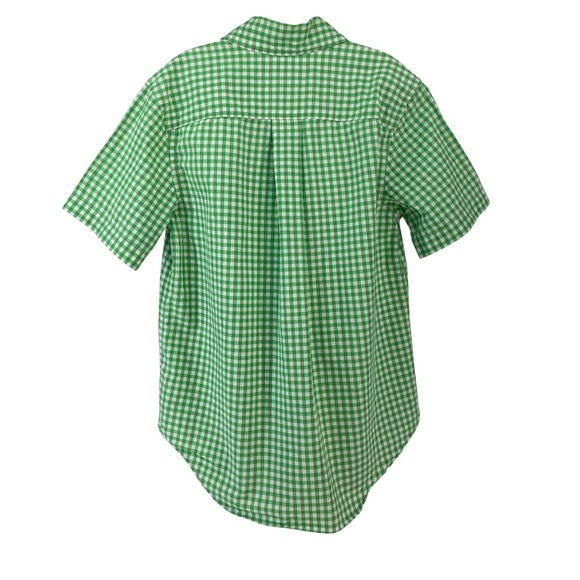 Ralph Lauren Boys Green Gingham Short Sleeve Button Down Shirt Size S 8 Cotton - Picture 3 of 9